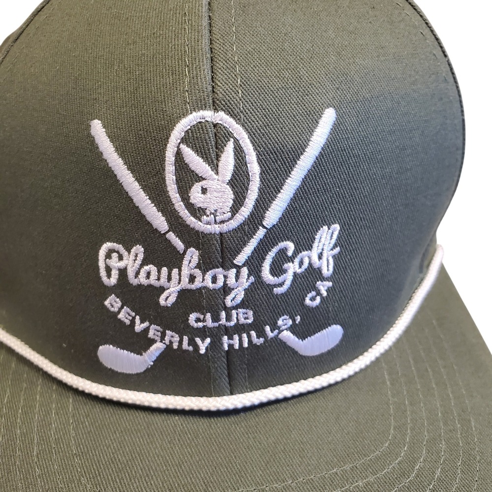 Playboy Golf Club Beverly Hills Snapback Hat Olive Green Rope Cap OSFM